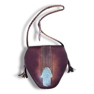 Vintage 1970s Four Winds Tooled Brown Leather Bag – Boho Crossbody Purse